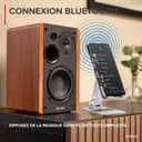 Audizio KS01B - Paire d’Enceintes HiFi Bibliothèque 120 W Finition Bois | BT sans Fil, Entrées RCA/Optique, Design Élégant, Son Clair et Puissant - 3