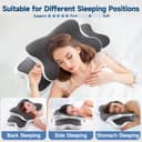 YunNasi Oreiller Ergonomique Cervical Memory Foam Coussin Memoire Forme Oreiller Orthopédique de Forme pour Les Dormeurs sur Le Côté, Le Dos et Le Ventre, 65 * 40 * 14/10cm - 6