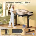 FLEXISPOT Standing Desk, 140 x 80 x (73-123), Electric Height Adjustable, Control Panel with Memory Functions, Teleworking Desk (Black Frame + Maple Table) - 6