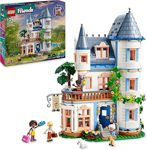 LEGO Friends Castle Bed and Breakfast Hotel Playset, Building Toy for 12 Plus Year Old Kids, with 4 Mini-Dolls, a Dog Figure and Accessories, Gift Idea for Girls, Boys and Teens 42638