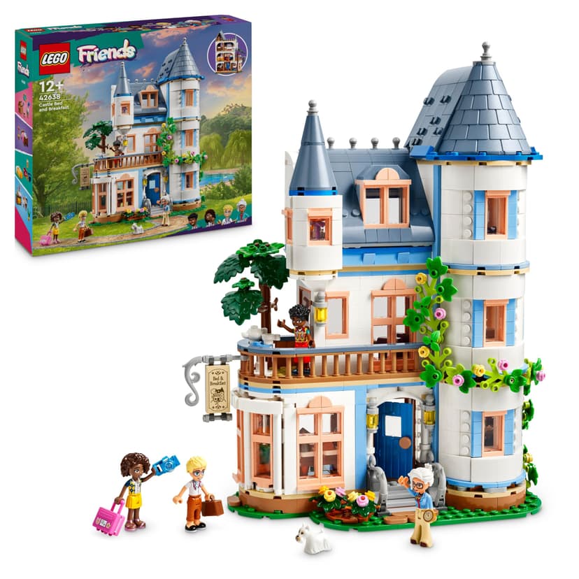 LEGO Friends Castle Bed and Breakfast Hotel Playset, Building Toy for 12 Plus Year Old Kids, with 4 Mini-Dolls, a Dog Figure and Accessories, Gift Idea for Girls, Boys and Teens 42638 - 1
