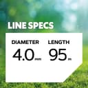 Oregon Yellow Square 4mm Strimmer Line, Trimmer Line Tackles Long Grass, Weeds, Edges & Thick Vegetation, Professional Heavy Duty Nylon Strimmer Wire, Fits Most Standard Models, 4.0mm x 95m (69-478-Y) - 2