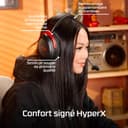HyperX Cloud III S – Casque de Jeu sans Fil, multiplateforme, 2,4 GHz, Bluetooth, autonomie Jusqu’à 120 Heures, 2,4 GHz, transducteurs inclinés de 53 mm, Microphone détachable de 10 mm – Noir-Rouge - 8
