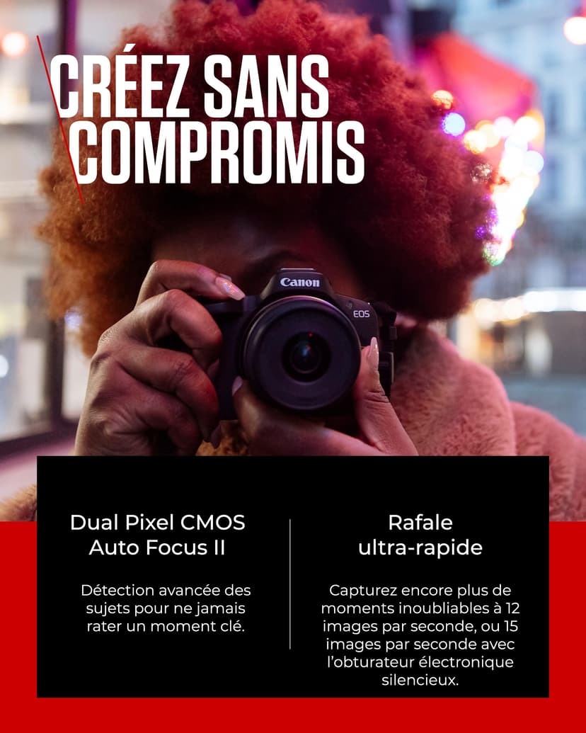 Canon EOS R50 Mirrorless Camera Kit - Black - 24.2MP - RF-S 18-45mm Lens - Creator Kit - 5