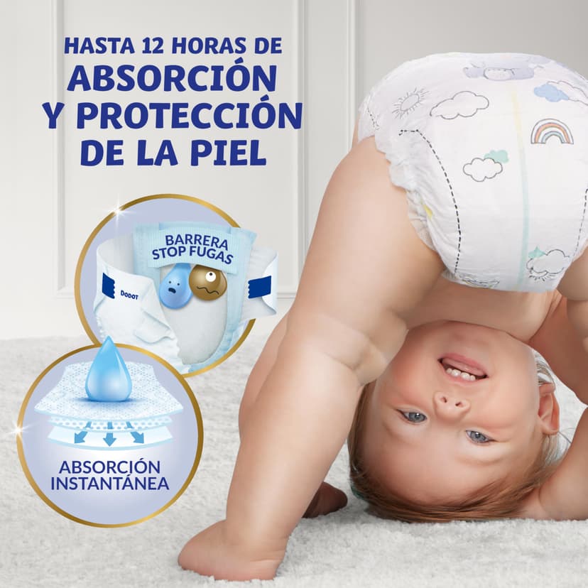 Dodot Sensitive Baby Diapers Size 3 (6-10 kg), 224 Diapers + 1 Pack of 48 Free Wipes, Optimal Dodot Skin Protection, Monthly Pack, 224 Count (Pack of 1) - 3