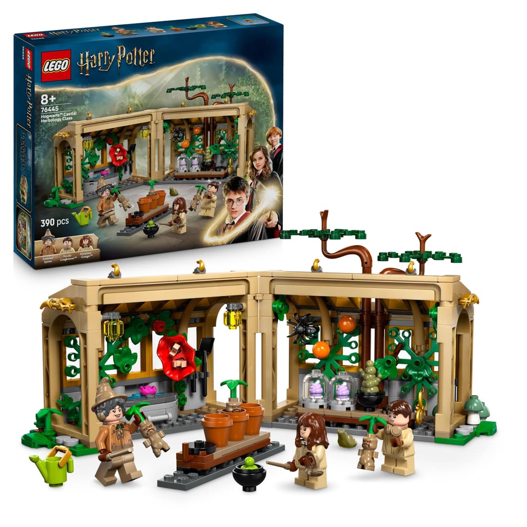 LEGO Harry Potter Le Château De Poudlard : Le Cours De Botanique - Jeu De Construction Modulaire - Minifigurines De Neville, Hermione & Prof. Chourave - 3 Mandragores - Cadeau Fille Dès 8 Ans 76445