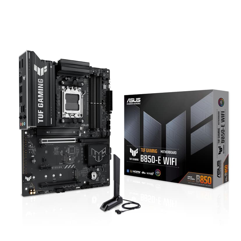 ASUS TUF Gaming B850-E WiFi, AMD ATX Motherboard, 8+2+1 Power Stages, DDR5 Slot, PCIe 5.0 Ready, 3 M.2 Slots, WiFi 6E, Ethernet Realtek 2.5Gb, USB-C 20Gbps, BIOS Flashback and Aura Sync - 1