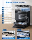 ECOVACS T50 Omni GEN2 Aspirateur Robot avec Station, Puissance 21000Pa, Brosse latérale et serpillière Extensibles, ZeroTangle 2.0, AIVI 3D 2.0, Lavage à l'eau Chaude 75℃, Ultra-Mince 81 mm, Noir - 6