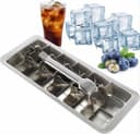 Ice Cube Tray, Stainless Steel, 18 Slots, Ice Cube Tray with Handle, Effortless Removal, Large Metal Ice Cube, Ice Cube Tray for Drinks, Whisky, Gin, Rum - 1