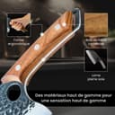 Matsato Couperet de Cuisine Professionnel – Couteau Hachoir en Acier Inoxydable avec Poignée en Bois Carbonisé, Lame de Précision pour Découpe Viande, Volaille, Légumes et Os - 5