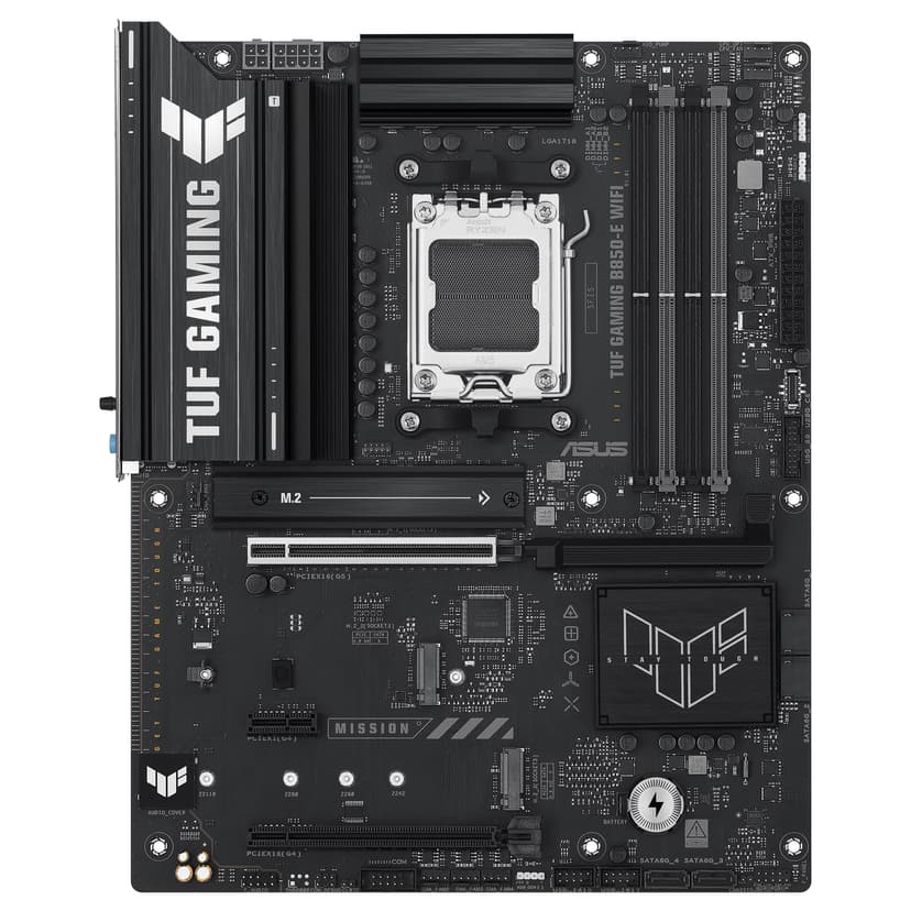 ASUS TUF Gaming B850-E WiFi, AMD ATX Motherboard, 8+2+1 Power Stages, DDR5 Slot, PCIe 5.0 Ready, 3 M.2 Slots, WiFi 6E, Ethernet Realtek 2.5Gb, USB-C 20Gbps, BIOS Flashback and Aura Sync - 3