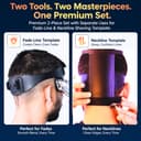 Self Haircut Kit for Men | 2Pcs SelfCut Guide for Men: Neckline Shaving Template & Fade Guide | Adjustable Size Hair Fade Tool & Stable Neckline Template | Hair Cut for Kids & Seniors - 2