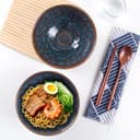 1200ml Ceramic Ramen Bowl Set of 2 Japanese Noodle Bowls with Spoons and Chopsticks, Peacock Tail - 4