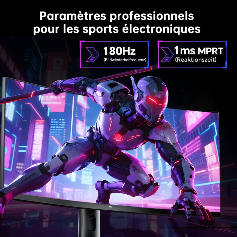 KTC 24 Inch Curved Monitor, FHD 1080P@180Hz Gaming Monior with 1500R VA Panel, 1ms MPRT, Adaptive Sync, HDR10, 110% sRGB, VESA, HDMI 2.0 / DP 1.4 Compatible with Desktop, Laptop, PS5, Xbox and More - 5