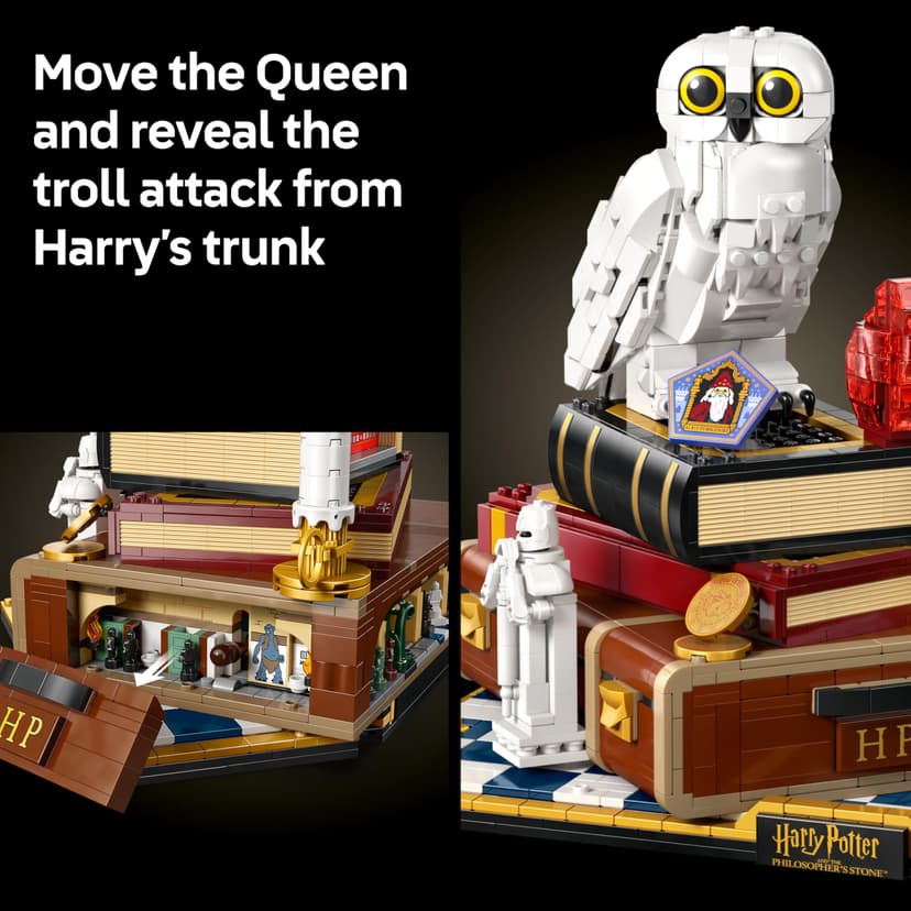 LEGO Harry Potter Philosopher's Stone – Collectors' Edition - Room Decor DIY Model w/Miniature Movie Scenes - Hedwig Owl Figure, 3 Minifigures - Gift Idea for Adult Fans - 76466 - 6