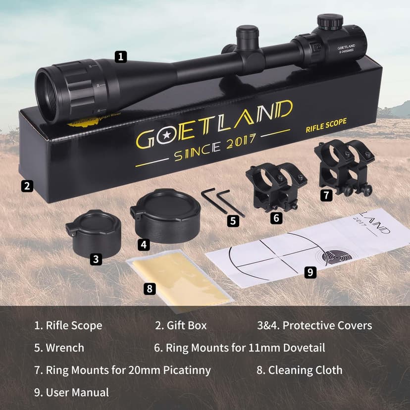 Goetland Lunettes de Visée 6-24x50 AOEG Telemetre Red Dot Rouge Vert Illuminé Rangerfinding SFP pour Tactique Chasse Airsoft Arbalète Carbine Tir Sportif - 5