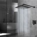 Moshiqgaol Tête de Douche Carré en Acier Inoxydable 30 x 30CM, Pommeau de Douche Haute Pression avec 144 Buses en Silicone Anti-Calcaire, Rotation 360°, Économiseur d'Eau, Installation Facile(noir) - 8