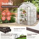 Sekey Walk In Greenhouse with Shelves - Stable Frame & Easy Assembly, Outdoor Green house with Waterproof PE Cover Plastic Greenhouse, All-Weather Protection, White (White(L)) - 3