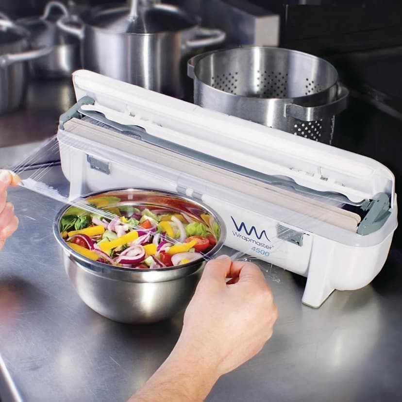 WRAPMASTER Recharge Film Alimentaire 45cm x 300m pour Distributeur Wrapmaster 4500 et DUO – 3 Rouleaux de Film Étirable PVC Contact Alimentaire – Utilisable au Micro-ondes Réfrigérateur Congélateur - 3