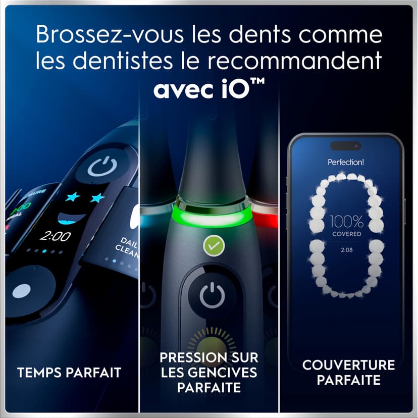 Oral-B iO 6N Black Bluetooth Connected Electric Toothbrush, 2 Brushes, 1 Travel Case - 7