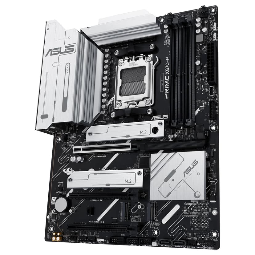 ASUS PRIME X870-P AMD ATX motherboard, 14-2-1(80A) power stages, PCIe 5.0 x16 slot with full support for next-gen graphics cards, four M.2 slots, DDR5 slots, PCIe Slot Q-Release - 6