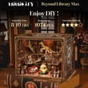 MiniCity Book Nook Kit - DIY Maison de poupée Miniature - Kit Booknook - Puzzle 3D en Bois - Serre-Livres - Décoration avec lumière LED - pour Adolescents et Adultes (Beyond Library Max) - 2
