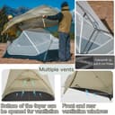 Naturehike Mongar UL Tent [2025 Upgrade] 1.5kg/3.3lb Ultralight Tents,1/2 Person Backpacking Tent,4 modes of use, Waterproof,Hiking tents for Camping with Front Porch,Easy Set up (Grey, 2 person) - 6