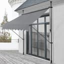 Clamp awning 150 x 120 x 200-300cm Awning Balcony awning Sun protection without drilling Medium grey - 1