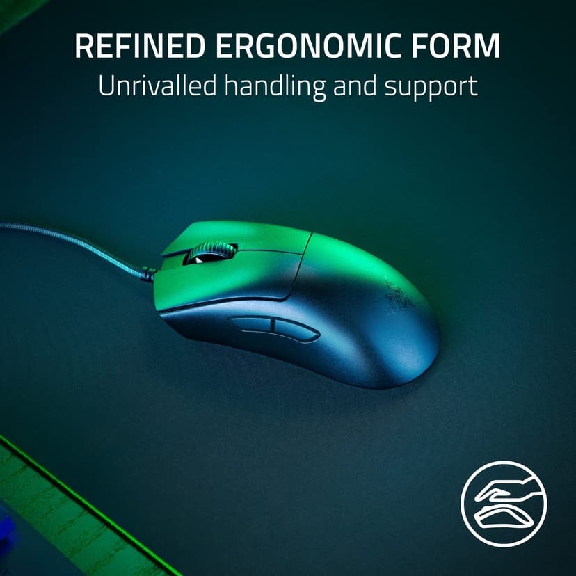 DeathAdder V3 Souris de gaming filaire ultra légère 59 g Capteur optique Focus Pro 30 K Commutateurs optiques rapides Gen-3 Hyperpolling 8 K Hz 6 boutons programmables Ergonomique Câble Speedflex Noir - 3