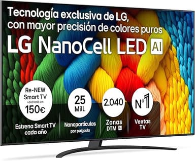 LG 86NANO81A6A - 86" TV, 4K NanoCell, Smart TV, LED AI, W…