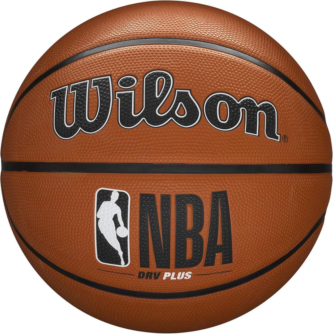 Wilson Basketball, NBA DRV Plus Model, Outdoor, Rubber, Size: 7, Brown