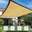 Filet d'ombrage de Jardin, 3 x 6 m, avec œillets, Filet d'ombrage, pour Toit de terrasse, Protection Solaire, pour enclos de Jardin, rongeurs - 2