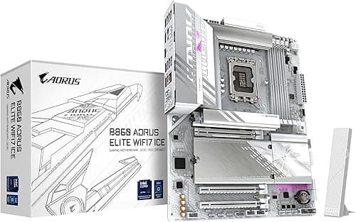 GIGABYTE B860 AORUS Elite WIFI7 Ice Carte mère - Processeurs Intel Core Ultra, VRM 14+1+2+1 Phases, jusqu'à 9200MHz DDR5, 1xPCIe 5.0 + 2xPCIe 4.0 M.2, LAN 2,5 GbE, WiFi 7, USB 4