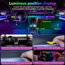 Dream Color Acrylic Car Interior Ambient Light Kit, Bphuny 18 in 1 593 LEDs Fiber Optic Decoration Ambient Lights with Music Dynamic Rainbow Rhythm, RGB Neon Lights for All Cars - 5