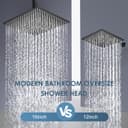 KINLIV Grand pommeau de douche à effet pluie noir mat de 40,6 cm, entièrement en métal en acier inoxydable 304, douche à effet pluie avec 324 buses en silicone – Pommeau de douche carré pour salle de - 7