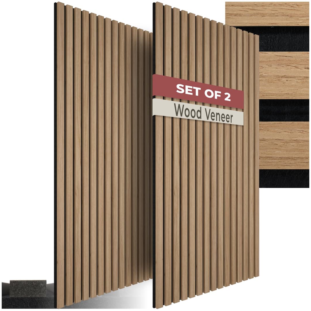 tectake® Lot de 2 panneaux acoustiques muraux et pour plafond, en Bois MDF, 120 x 60 x 2,1 cm par panneau mural decoratif pour isolation phonique Chambre, Bureau, Studio de musique Decoration murale