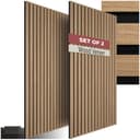 tectake® Set of 2 Acoustic Wall Panels with Real Wood Veneer & MDF, Sound-Absorbing Acoustic Panels with Felt Fabric & Wood Slats, Adjustable Size & Easy Installation, 120 x 60 x 2.1 cm - Oak - 1