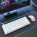 Dierya DK61se Mechanical Gaming Keyboard,60 percent Brown Switches,Ice Blue LED Backlit,Detachable USB-C Cable,Full-Key Rollover for Computer/PC/Laptop/MAC,US Layout,White - 7