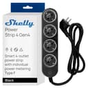 Shelly Power Strip 4 Gen4 Smart Wi-Fi Power Strip 4 Way Power Measurement, 16A Total, 3500W, Timer, Zigbee, Google, Alexa, Siri, No Hub Needed, Matte Black - 1