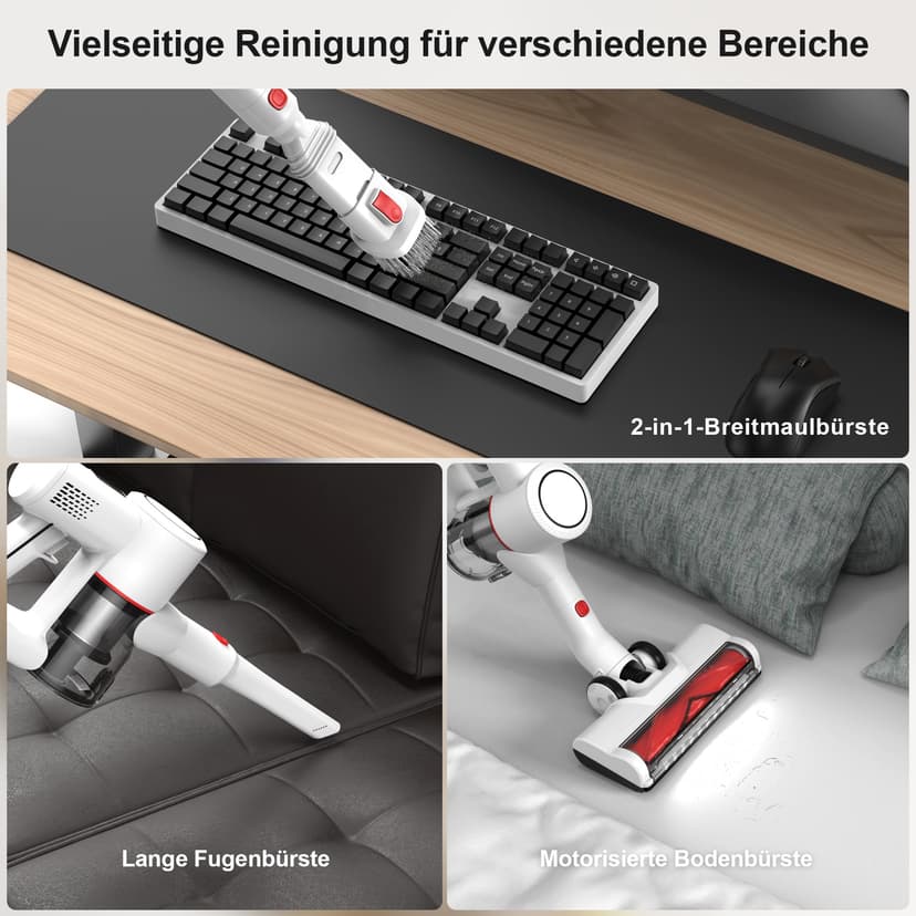 Cordless Vacuum Cleaner 3-in-1 Cordless Vacuum Cleaner Wireless Wireless with Light Without Cable with Pet Hair Screen Carpets Hard Floors - 5