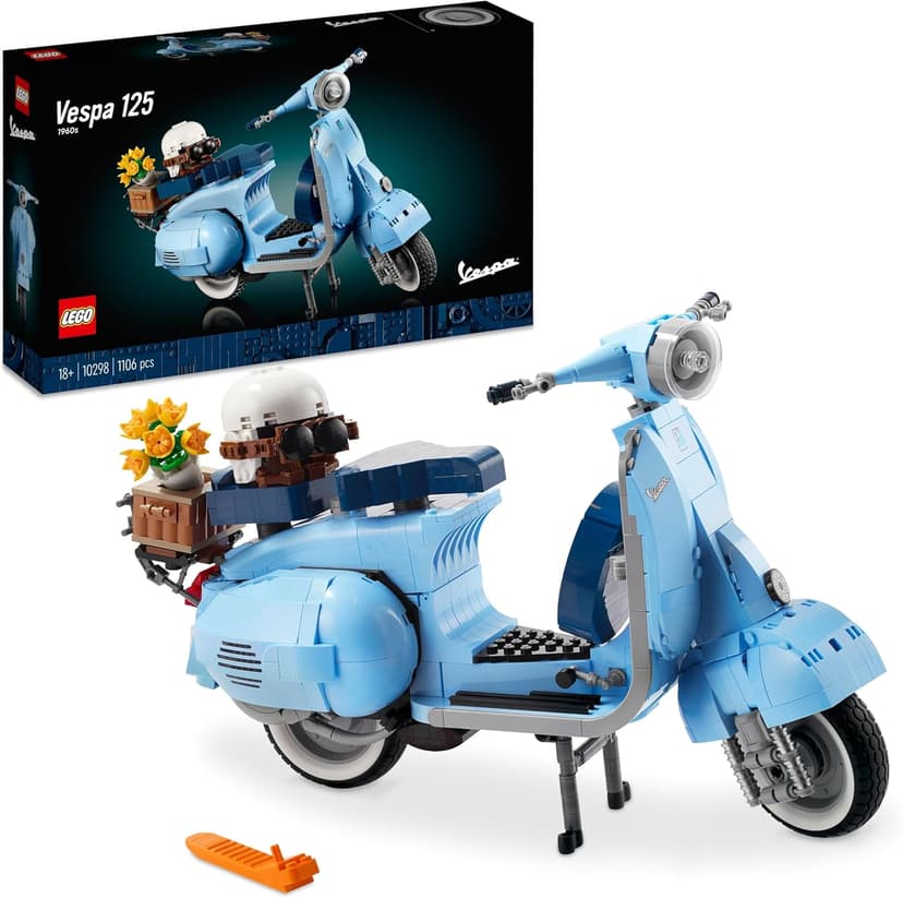 LEGO 10298 Icons Scooter Vespa 125, Kit de Construction Modèle Réduit de l'Icône Italienne Vintage, Collection pour Adulte, Maquette à Construire - 1