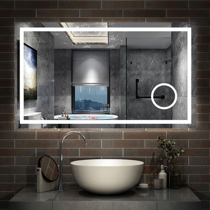 AICA Miroir de Salle de Bain LED avec Bluetooth 100x60cm,… - 1