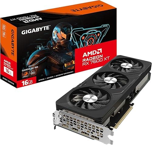 Gigabyte Radeon RX 7600 XT GAMING OC 16GB Graphics Card - 2810 MHz Core, 16GB GDDR6 18000MHz 128-bit Memory, PCI-E 4.0, 2x DP 1.4, 2x HDMI 2.1a, RDNA architecture, RGB fusion, GV-R76XTGAMING OC-16GD