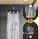 Bubuny Rain Shower Head Square Stainless Steel Shower Head 20 x 20 cm Adjustable Square with Self-Cleaning Nozzles Black - 3