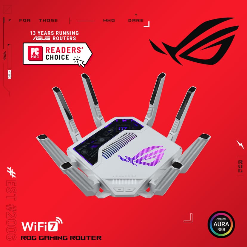 Asus ROG Rapture GT-BE19000AI Tri-band WiFi 7 AI Gaming Router - 8