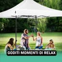 VONROC Tente Easy-Up - 3x3 m – Pliante - Design Modulaire : Auvent, Tonelle, Chapiteau, Marchés Saisons – Pliable – Imperméable – Cadre en Acier - Protection UV 50+ - Blanc - Sac de Rangement Inclus - 3