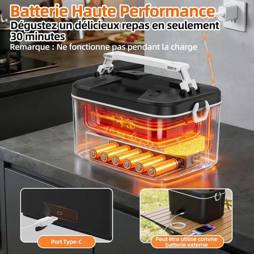 Heated Lunch Box Cordless Electric Lunch Box for Adults - 6