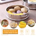 Panier Vapeur Inox, Panier à Vapeur pour LéGumes, Insert pour Cuisson à Vapeur, 20 cm de DiamèTre IntéRieur, en Acier Inoxydable 304 de Qualité Alimentaire,Durable,Cuit Plus Sainement,Plus Rapidement - 6