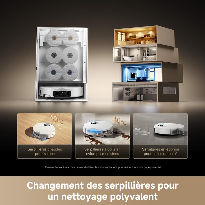 DREAME Matrix10 Ultra Robot Vacuum and Mop, Multi Mop Change, 8 cm Obstacle Bridge, 30,000 Pa, Auto Empty/Refill, Self-Cleaning, 100% Detangle,240> Obstacle Avoidance, Voice Control - 3