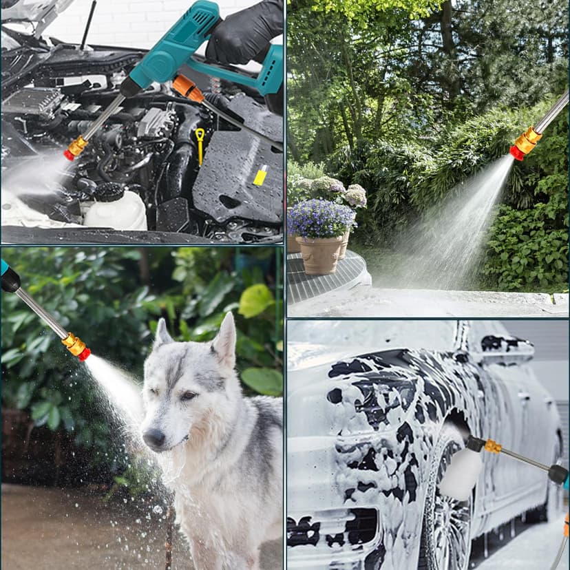 WingFly Cordless Pressure Washer for Makita Battery 18V, Portable High-Pressure Washer 5m Hose, Nozzle, Battery Pressure Washer for Car/Floor/Garden Cleaning & Watering(No Battery) - 8